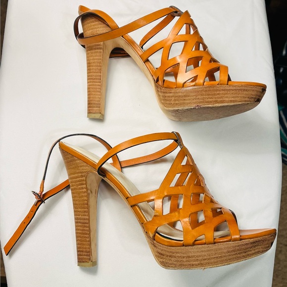 burnt orange strappy heels